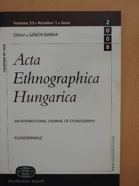 Dr. Hoffmann Tamás - Acta Ethnographica Hungarica June 2008 [antikvár]