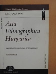 Dr. Hoffmann Tamás - Acta Ethnographica Hungarica June 2008 [antikvár]