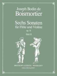 BOISMORTIER - SECHS SONATEN FÜR FLÖTE UND VIOLINE OP.51 HEFT II (KUBITSCHEK)