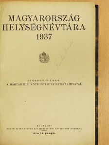 Magyarország helységnévtára 1937 [antikvár]