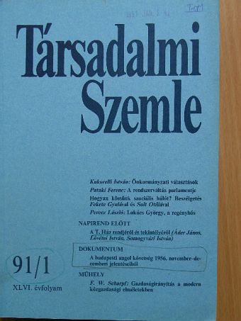 Fritz W. Scharpf - Társadalmi Szemle 1991. január [antikvár]
