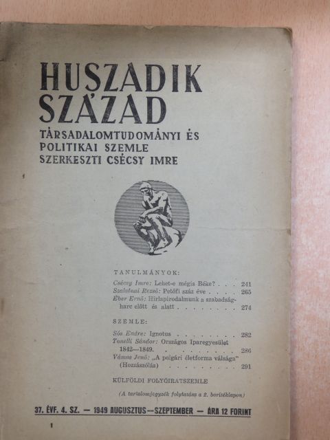 Benedek Marcell - Huszadik Század 1949. augusztus-szeptember [antikvár]