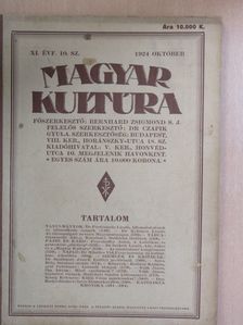 Bernhard Zsidmond - Magyar Kultúra 1924. október [antikvár]