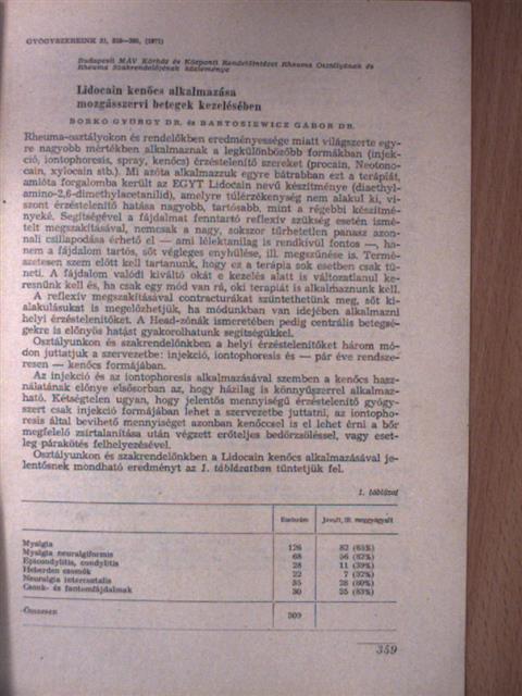 Dr. Bartosiewicz Gábor - Lidocain kenőcs alkalmazása mozgásszervi betegek kezelésében [antikvár]