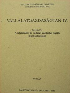 Bodorics István - Vállalatgazdaságtan IV. [antikvár]