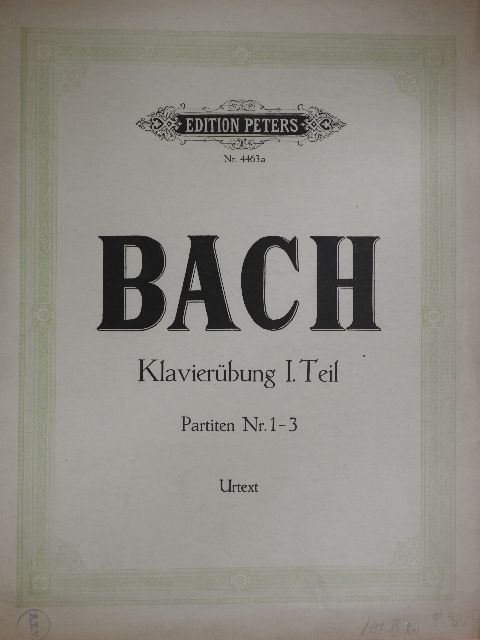 Johann S. Bach - Klavierübung I. Teil Partiten Nr. 1-3 [antikvár]