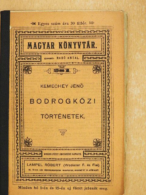 Kemechey Jenő - Bodrogközi történetek [antikvár]