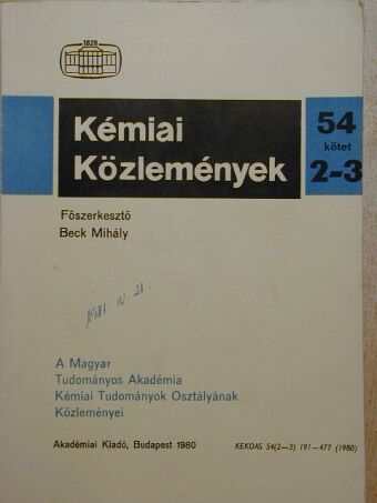 Biczó Géza - Kémiai Közlemények 1980/2-3. [antikvár]