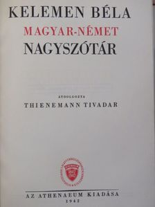 Kelemen Béla - Magyar-német nagyszótár [antikvár]