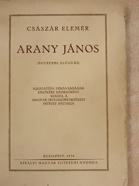 Császár Elemér - Arany János [antikvár]