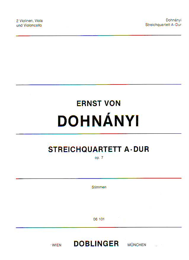 DOHNÁNYI - STREICHQUARTETT A-DUR OP.7 STIMMEN