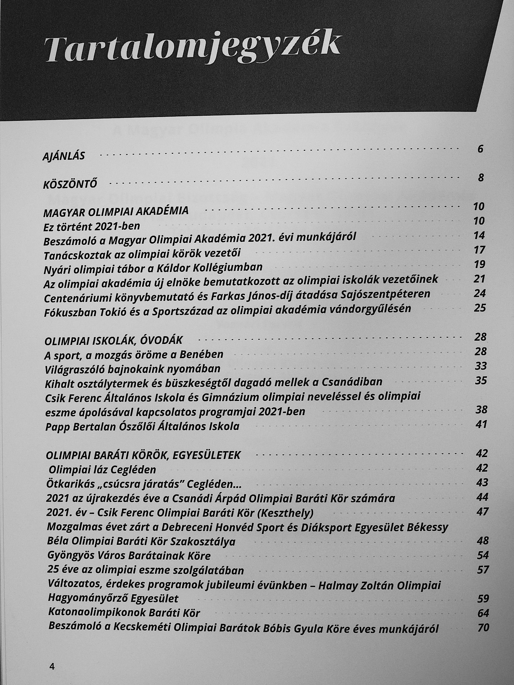 A Magyar Olimpiai Akadémia évkönyve 2021 [antikvár]