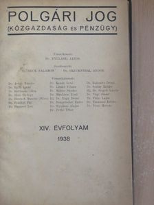 Dr. Balla Ignác - Polgári Jog (Közgazdaság és Pénzügy) 1938. (nem teljes évfolyam) [antikvár]
