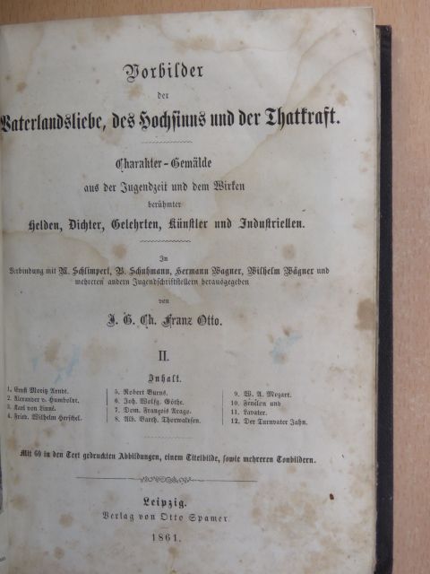 Franz Otto - Vorbilder der Vaterlandsliebe, des Hochsinns und der Thatkraft II. (töredék) (gótbetűs) [antikvár]