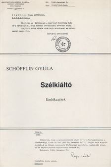SCHÖPFLIN GYULA - Szélkiáltó [antikvár]