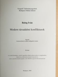 Balog Iván - Modern társadalmi konfliktusok [antikvár]