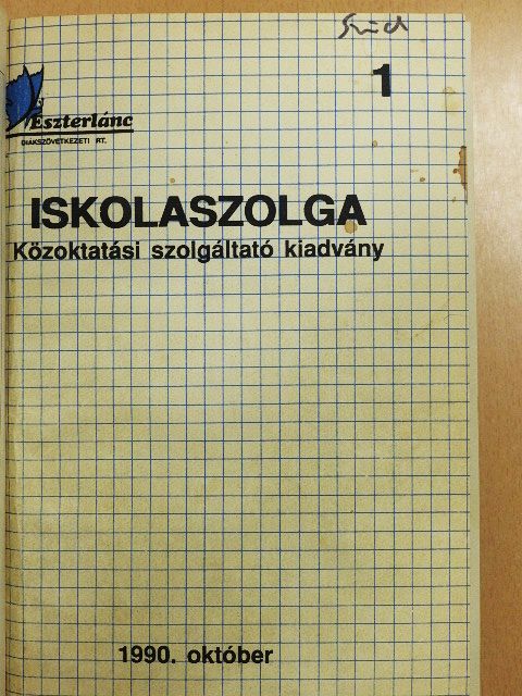 Iskolaszolga 1990. október-1991. július-augusztus/Januári különszám [antikvár]