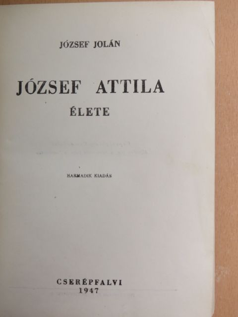 József Jolán - József Attila élete [antikvár]