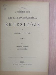 Dr. Kürti Menyhért - A Ciszterci Rend Egri Kath. Főgimnáziumának Értesítője az 1916-1917. tanévről [antikvár]