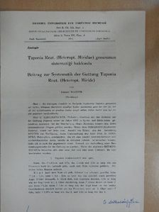 Eduard Wagner - Tuponia Reut. (Heteropt. Miridae) genusunun sistematigi hakkinda [antikvár]