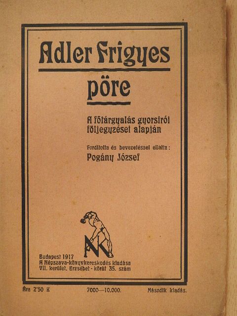 Adler Frigyes pöre [antikvár]
