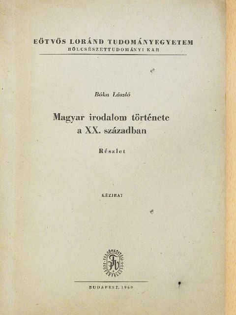 Bóka László - Magyar irodalom története a XX. században [antikvár]
