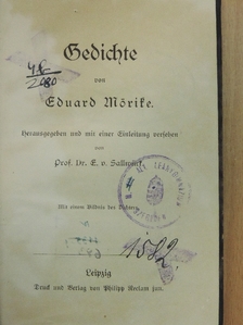 Eduard Mörike - Gedichte von Eduard Mörike (gótbetűs) [antikvár]