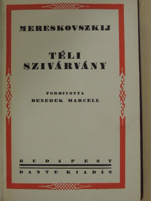 Mereskovszkij - Téli szivárvány [antikvár]