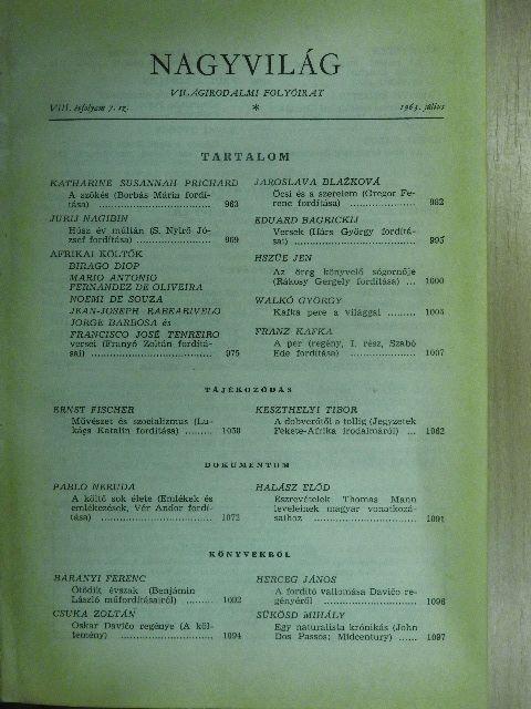 A. Tvardovszkij - Nagyvilág 1963. (nem teljes évfolyam) [antikvár]
