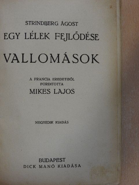 Strindberg Ágost - Egy lélek fejlődése V. [antikvár]