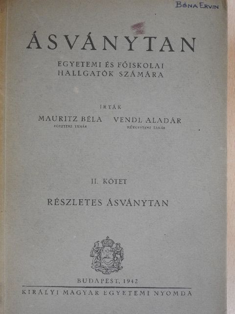 Mauritz Béla - Ásványtan II. [antikvár]