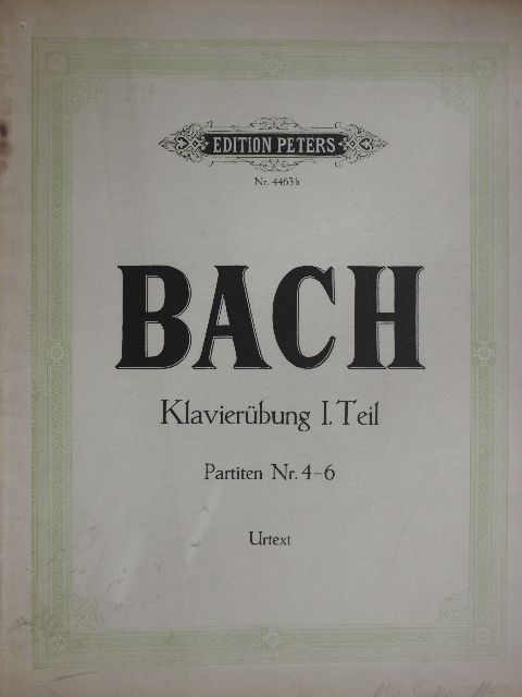 Johann S. Bach - Klavierübung I. Teil Partiten Nr. 4-6 [antikvár]
