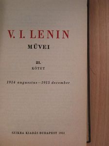 V. I. Lenin - V. I. Lenin művei 21. [antikvár]