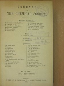 A. G. Bloxam - Journal of the Chemical Society 1891/I. [antikvár]