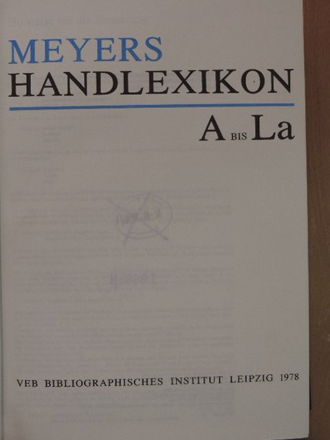 Meyers Handlexikon 1. (töredék) [antikvár]