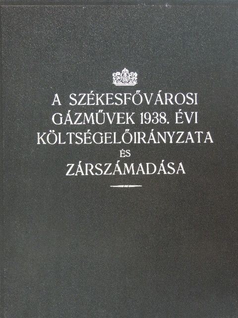 Becsey Antal - A székesfővárosi gázművek 1938. évi költségelőirányzata és zárszámadása [antikvár]