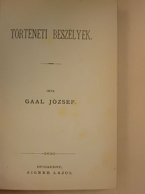 Gaal József - Történeti beszélyek [antikvár]