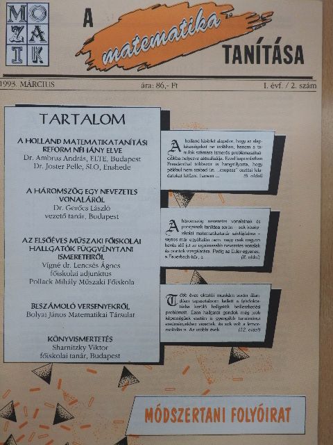 Dr. Ambrus András - A matematika tanítása 1993. március [antikvár]