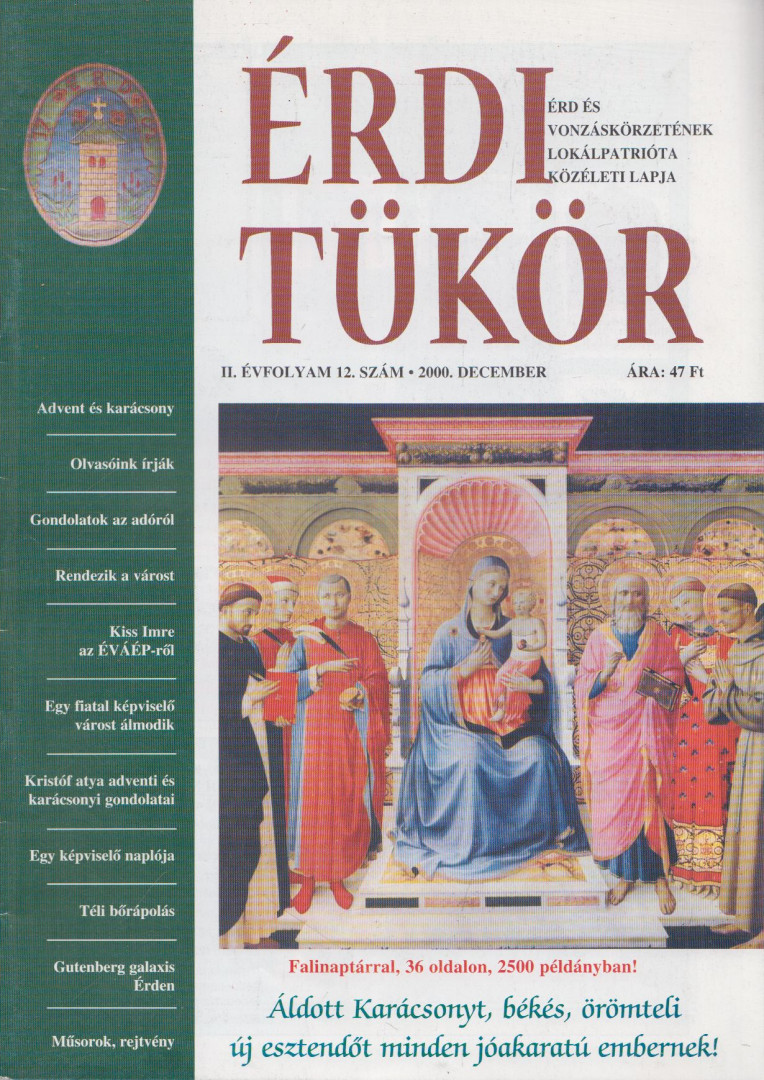 Bartos Kornélia Csilla - Érdi tükör II. évfolyam / 12. szám [antikvár]