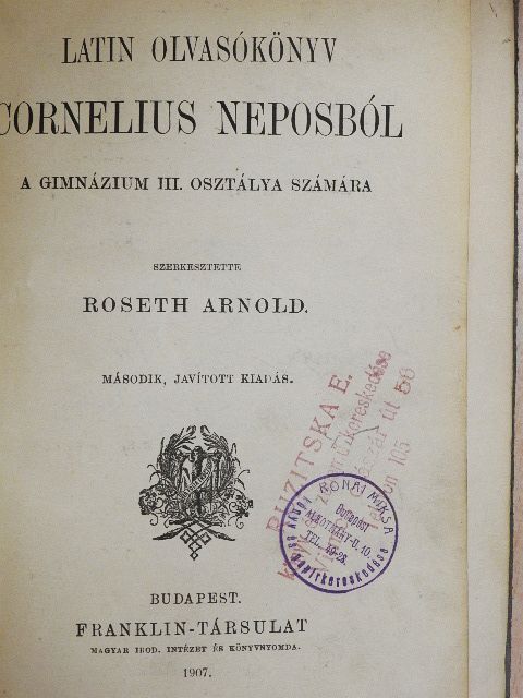 Cornelius Nepos - Latin olvasókönyv Cornelius Neposból [antikvár]