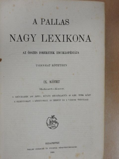 A Pallas Nagy Lexikona IX. (töredék) [antikvár]