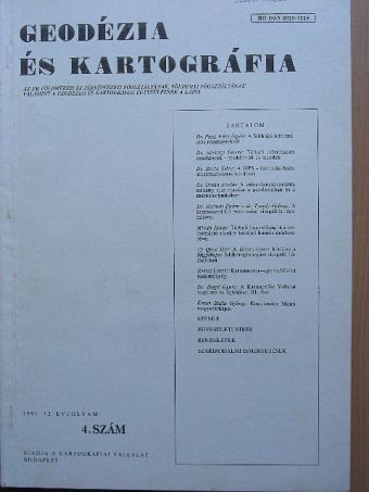 Dr. Borza Tibor - Geodézia és kartográfia 1990/4. [antikvár]