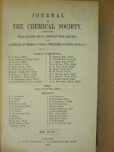 C. A. Burghardt - Journal of the Chemical Society 1876. [antikvár]