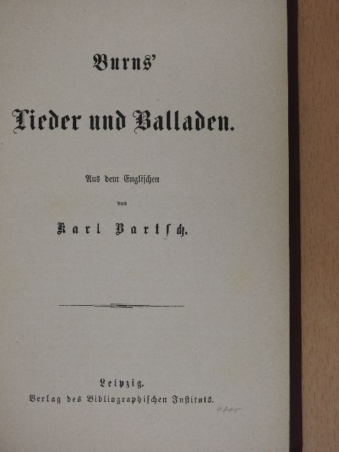 Burns - Burns' Lieder und Balladen (gótbetűs) [antikvár]