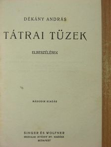 Dékány András - Tátrai tüzek [antikvár]