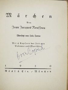 Jean Jacques Rousseau - Märchen (gótbetűs) [antikvár]