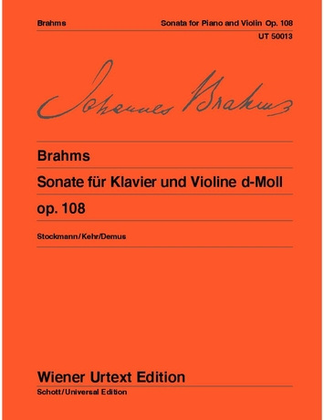 BRAHMS... - SONATE FÜR KLAVIER UND VIOLINE d-MOLL OP.108 WIENER URTEXT EDITION