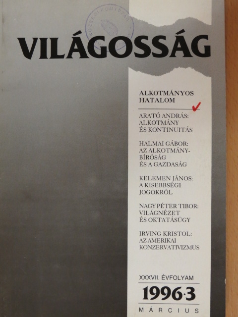 Arató András - Világosság 1996. március [antikvár]
