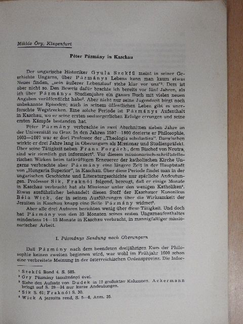 Miklós Őry - Péter Pázmány in Kaschau [antikvár]