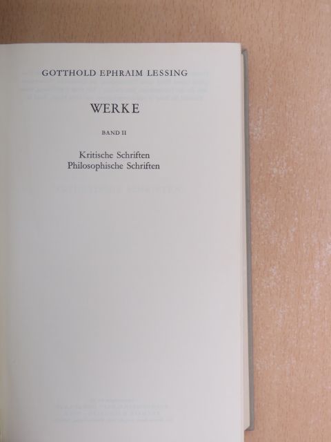 Gotthold Ephraim Lessing - Gotthold Ephraim Lessing Werke II. [antikvár]